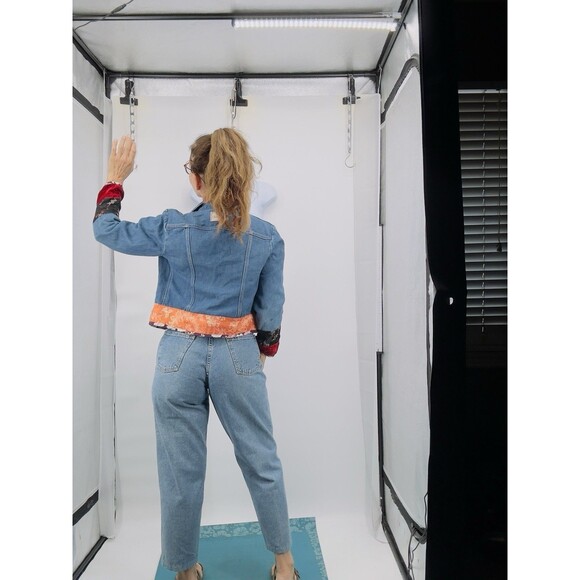 Vintage 1970s Wrangler Corduroy Collar Denim Snap On Jacket - Picture 9 of 13